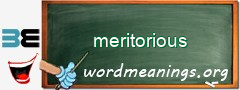WordMeaning blackboard for meritorious